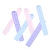 NOLITOY 6pcs Silicone Lip Gloss Applicator Brush Portable Makeup Tool for Even Lip Application Includes Round Head Design in Pink Purple and Blue for Lipstick and Gloss view 1