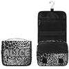 SPYORBKX Personalized Travel Makeup Bag Cosmetic Bag for Woman Men,Custom Hanging Toiletry Makeup Bag with Handle Great DIY Gift for Boys and Girls Black White Leopard Print view 2