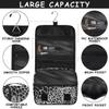 SPYORBKX Personalized Travel Makeup Bag Cosmetic Bag for Woman Men,Custom Hanging Toiletry Makeup Bag with Handle Great DIY Gift for Boys and Girls Black White Leopard Print view 4