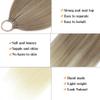 24inch Long Straight Ponytail Synthetic for Woman Synthetic Hair Extension with Rubber Bands (4#Natural color) view 2