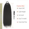 24inch Long Straight Ponytail Synthetic for Woman Synthetic Hair Extension with Rubber Bands (4#Natural color) view 3