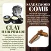 Edgell House Clay Pomade And Folding Comb Gift Combo Set Includes 2.7oz Hair Clay Pomade For Men And 7 Inch Sandalwood Hair & Beard Pocket Comb  Clay Products and Wooden Gifts view 2