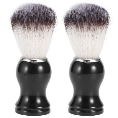 2PCS Men Shaving Brush, Synthetic Nylon Shaving Cream Brush Portable Travel Shave Brush Face Cleanings Shaving Paint Brush for Men Hair Salon Tool