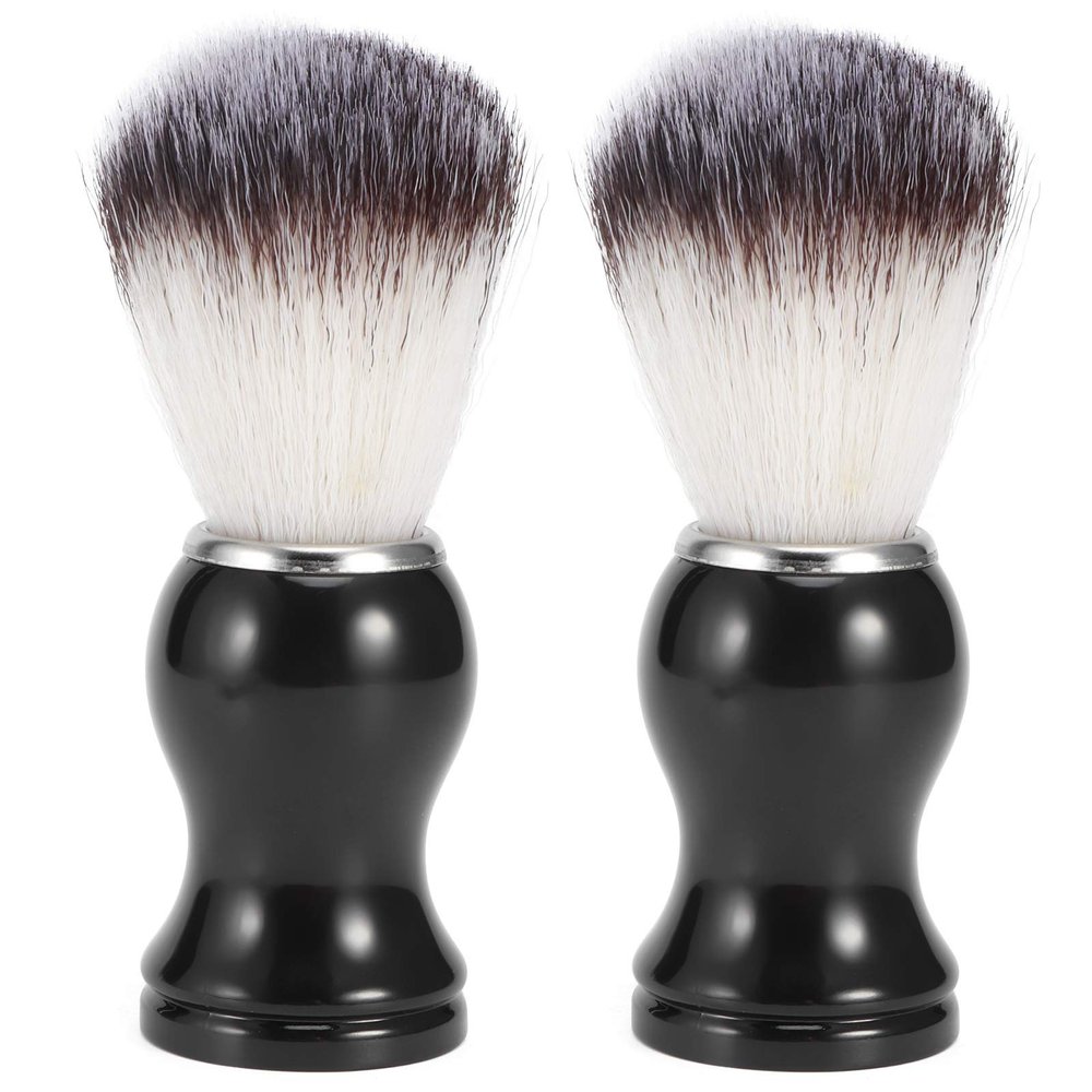 2PCS Men Shaving Brush, Synthetic Nylon Shaving Cream Brush Portable Travel Shave Brush Face Cleanings Shaving Paint Brush for Men Hair Salon Tool