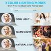 WEILY Magnifying Mirror with Light, 10X/1X Magnification Double-Sided Travel Makeup Mirror, with 3 Color Lights, Touch Control, Rechargeable Portable Mirrors for Bedroom, Bathroom (White) view 2