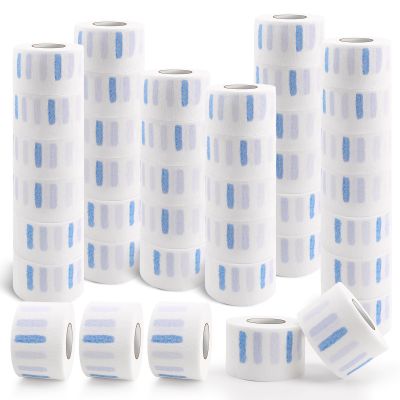 NICEMOVIC 40 Rolls Disposable Barber Paper Neck Strips Bulk Barber Accessories, Professional Barber Supplies Stretchy Paper Neck Strips for Salon Haircut Styling