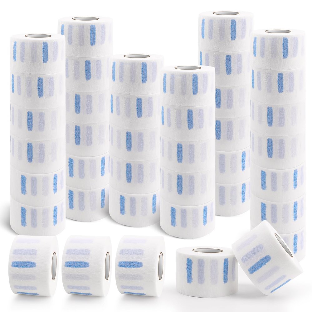 NICEMOVIC 40 Rolls Disposable Barber Paper Neck Strips Bulk Barber Accessories, Professional Barber Supplies Stretchy Paper Neck Strips for Salon Haircut Styling