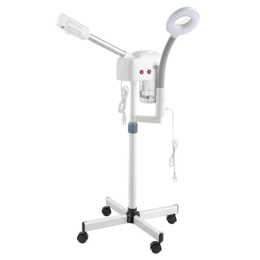 2 in 1 Professional Facial Steamer with 5X Magnifying Lamp, Esthetician Steamer Humidifier Face Spa Mist Steam for Home Beauty Salon, Deep Cleaning for Personal Skin Care, Stand Facial Steamer