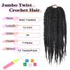 Senegalese Twist Crochet Hair 12 Inch Havana Twist Crochet Hair Pre Looped Jumbo Crochet Braids for Black Women 7 Packs Short Cuban Twist Crotchet Kinky Twists (Black) view 2