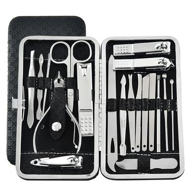 19pcs/Set Pruning Nail Clippers Cutting Pliers Set Single Groove Pedicure Inflammation Tool Home (Color : As Shown Size : One Size)