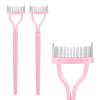 2 Pcs Eyelash Separator Tool Mascara Brushes Eyelash Comb Separator Definer Lash Comb for Combing, Separating Lashes - Light Pink view 1