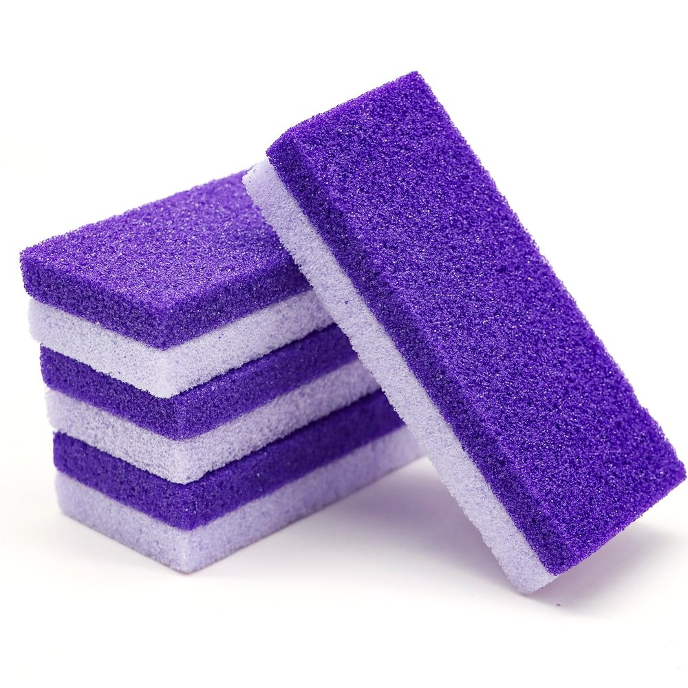 Foot Pumice Stone 4 Pack Pedicure Stone for Feet Pumice Sponge for Feet Callus Remover and Scrubber Double Sided Pedicure Foot Pumice Stone for Feet and Heels Callus and Dead Skins (Purple)