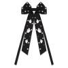 Boderier Halloween Bows for Women Spooky Ghost Hair Bow Clip Jeweled Crystal Long Tail Satin Bow Barrette Hair Clip Halloween Hair Accessories for Women White Ghost-Black view 1