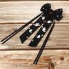Boderier Halloween Bows for Women Spooky Ghost Hair Bow Clip Jeweled Crystal Long Tail Satin Bow Barrette Hair Clip Halloween Hair Accessories for Women White Ghost-Black view 2