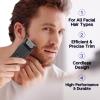 Beatslm Men's Beard Trimmer, 20 Length Adjustable, IPX7 Waterproof Cordless Hair Clipper, Stainless Steel T-Blade for Precision Facial Hair Trimming for Men, LED Display(Black) view 3