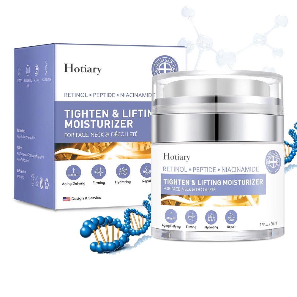 Hotiary Instant Face Lift Cream, Neck Firming Cream, Tighten & Lift Moisturizer for Face Neck Chest, Anti-aging Neck Creams for Tightening and Firming Wrinkles Sagging Skin
