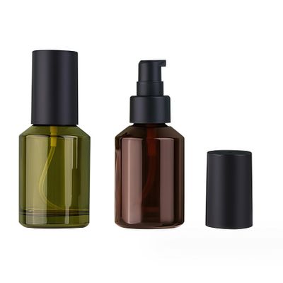 2PCS 60ML/2OZ Empty Refillable Glass Creams Lotions Bottles with Pump Vial Cosmetic Liquid Foundation Dispenser Jars Makeup Emulsion Liquids Storage Travel Container