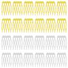 32pcs Hair Side Combs, 5 Teeth Small Metal Combs French Teeth Hair Combs Plain Blank Crafting DIY Slide Combs Bridal Wedding Veil Combs for Hair Decoration DIY Accessories(Gold, White K) view 1