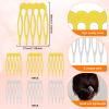 32pcs Hair Side Combs, 5 Teeth Small Metal Combs French Teeth Hair Combs Plain Blank Crafting DIY Slide Combs Bridal Wedding Veil Combs for Hair Decoration DIY Accessories(Gold, White K) view 2