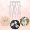 32pcs Hair Side Combs, 5 Teeth Small Metal Combs French Teeth Hair Combs Plain Blank Crafting DIY Slide Combs Bridal Wedding Veil Combs for Hair Decoration DIY Accessories(Gold, White K) view 3