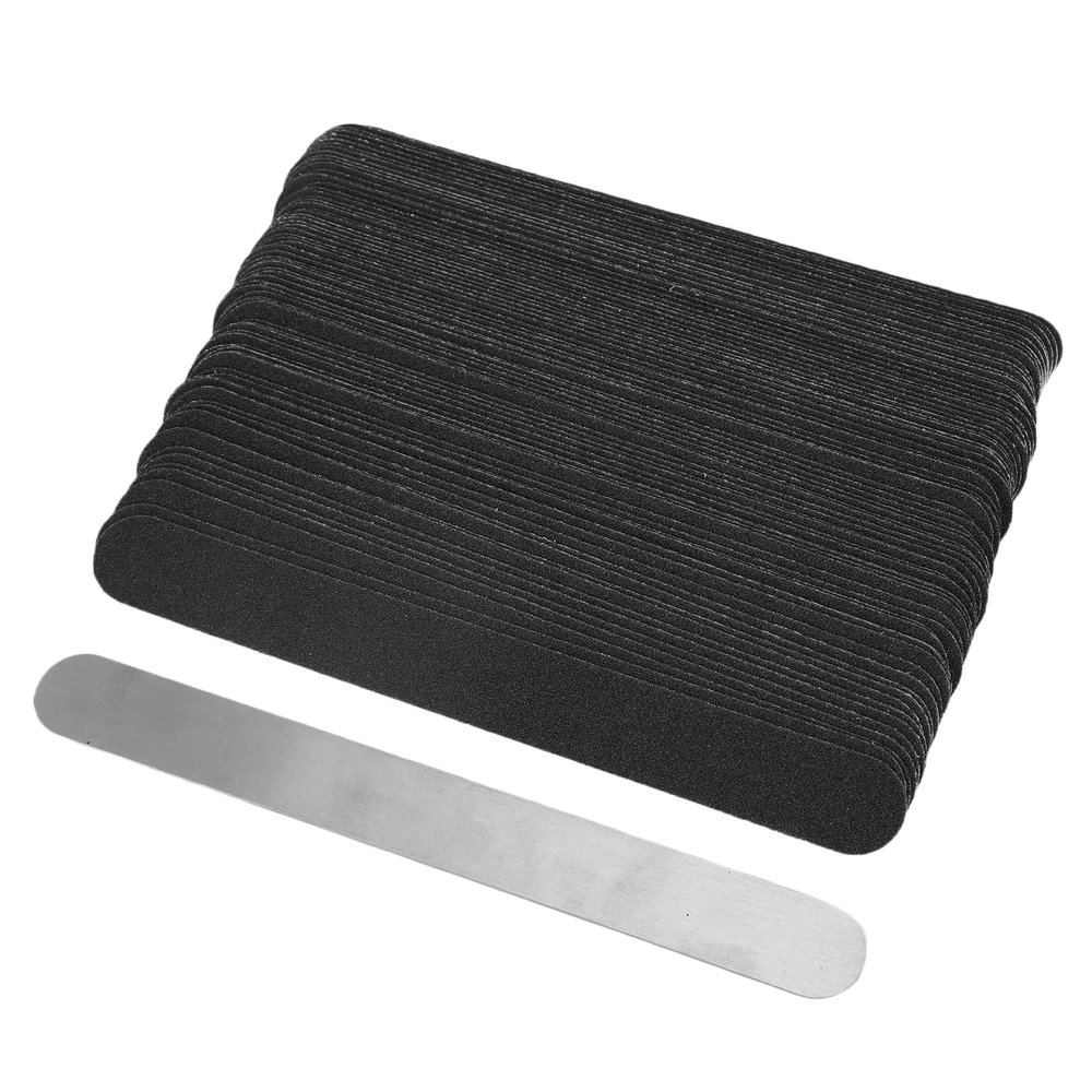 100 Pcs Replacement Nail File Strip, Stainless Steel Base Plate, Easily Disinfected, for Nail Salons