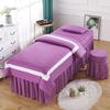 PAGOIAAR 4pcs Beauty Salon Bedding Massage Spa Cover Sets 4-Piece Beauty Bed Cover High-end Simple Beauty Salon Massage Massage Physiotherapy Solid Color Shampoo Bed Cover(Purple,60 * 180cm) view 1