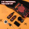 6 IN 1 Fake Blood KitFake Blood 1.69oz X2 + Coagulated Blood 1.41oz+Spray Head+Dripping Head+Soap+SpongeWashableRealistic EffectSkin FriendlyProfessional Fake Blood Makeup KitFresh+Dark view 2