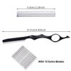 11Pcs Hair Styling Thinning Razor Set - 1 Razor, Thinning Comb, Texturizing Cutting Razor and 10 Replacement Stainless Steel Blades for Salon & Home Use (Black) view 2