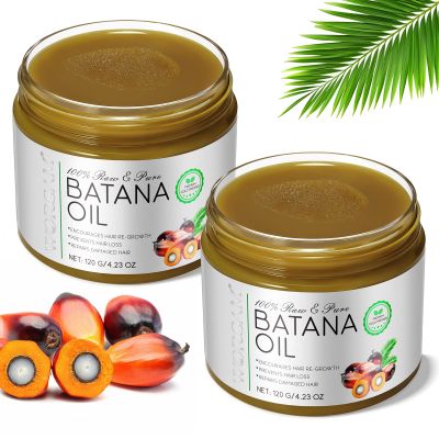 Batana Oil for Hair Growth, (2pcs) 100% Pure & Raw Organic Batana Oil from Honduras, Stimulate Hair Growth, Prevent Hair Loss, Eliminates Split Ends for Men & Women-4.23 Ounce