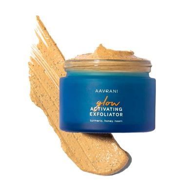 AAVRANI Glow Activating Exfoliator  Stain-Free Turmeric Face Mask with Aloe, JoJoba, Shea, Lavender and Neem  Exfoliating Clay Mask for Acne, Dark Spots, and Deep Pore Cleansing, 1.7 Fl Oz (New)