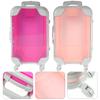 4Pcs Mini Suitcase Makeup Box for Travel Portable False Eyelashes Storage Case Compact Cosmetic Organizer for Women view 3