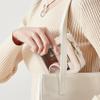 LOFOWN Small Clear Makeup Bag for Women Mini Cosmetic Bag Travel Toiletry Bag Purse Organizer with Zipper Car Essentials (Beige, Mini) view 2