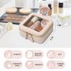 LOFOWN Small Clear Makeup Bag for Women Mini Cosmetic Bag Travel Toiletry Bag Purse Organizer with Zipper Car Essentials (Beige, Mini) view 3