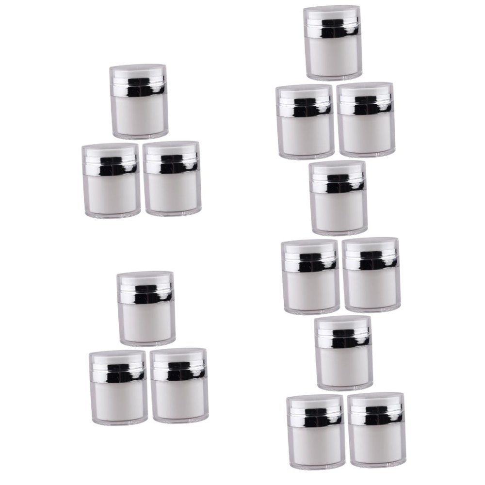 15 Pcs Press Cream Jar Lotion Storage Bottle Cosmetic Packing Bottles Travel Lotion Container Multipurpose Pump Jars Lotion Pump Bottle Cosmetics Container Airless Sub Cream Jars/1055