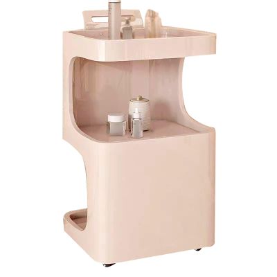Modern Style Hairdressing Trolley Hair Salon Rolling Trolley with Handle Creativity Salon Cart with Wheels for Hairdressing Beauty SPA Tattoo(Pink)