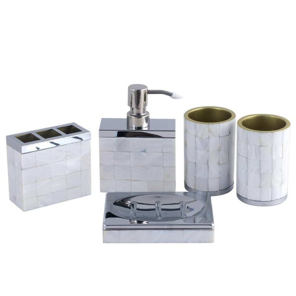 MAKEJ Hotel Supplies Factory Wash Gargle Set Hardware Resin Bathroom Five Piece Suite Supplies