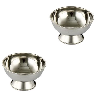 NOLITOY 2pcs Footed Shaving Bowl for Men Stainless Steel Shaving Mug Smooth Easy to Use and Practical for Grooming Enthusiasts