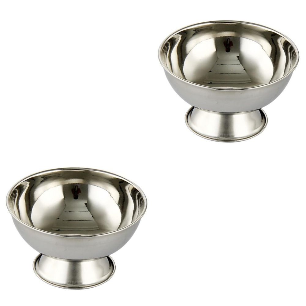 NOLITOY 2pcs Footed Shaving Bowl for Men Stainless Steel Shaving Mug Smooth Easy to Use and Practical for Grooming Enthusiasts