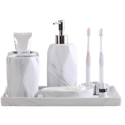 MAKEJ Marbled Bathroom Six-Piece Set Nordic Supplies Suite Toilet Gargle Cup Wash Household