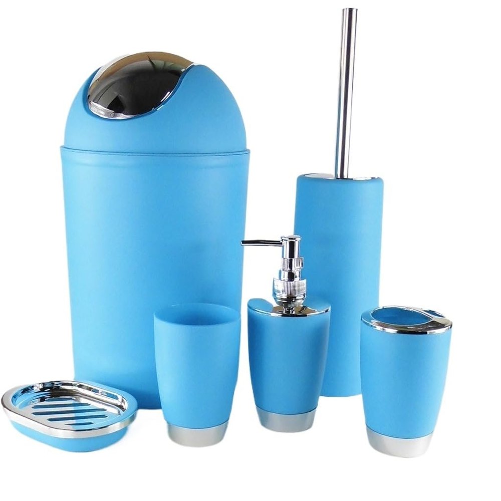 MAKEJ Plastic Bathroom Suite Bathroom Suite Gargle Cup Six-Piece Set of Toiletries Brushing Utensils