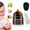 Morocco Black Soap with Argan and Rose, Morocco Black Beldi Bar Exfoliating Soaps, Moroccan Black Soap Hammam, Moroccos Body Scrub with Exfoliating Glove view 1