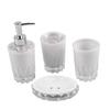 MAKEJ Bathroom Washroom Set Supplies Hand Sanitizer Bottle 4 Piece Acrylic Plastic Kit view 1