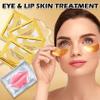 AOAZXBB 30 PCS Lip Mask Under Eye Mask 24K Gold Eye Mask,Moisturizing Nourishing Lip Mask for Dry Lips,Eye Patches for Puffy Eyes Dark Circles view 2