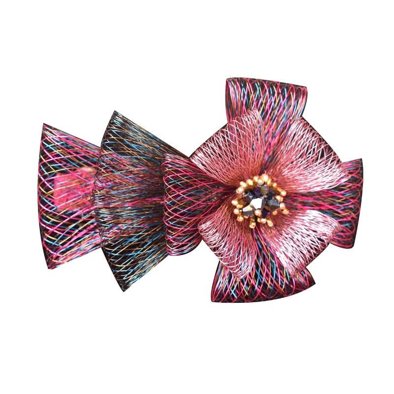 Handmade Style Copper Wire Hairpin Grab Hairpin Hair Accessories Hairpin Jewelry Headwear(pink)