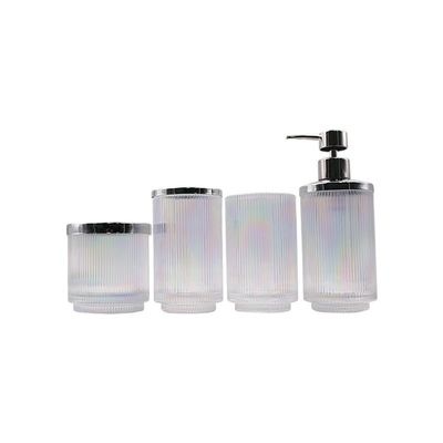 MAKEJ Glass Wash Set Glass Bathroom Four-Piece Vertical Striped Supplies House Home