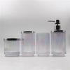 MAKEJ Glass Wash Set Glass Bathroom Four-Piece Vertical Striped Supplies House Home view 2