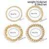 fxmimior 4Pcs Fashion Boho Beads Stackable Bracelets Dainty Simple Silver Gold Chain Bracelets Set for Women Adjustable Chunky Flat Cable Chain Beads Punk Bracelets for Women (Gold) view 4