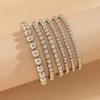 fxmimior Fashion Boho Dainty Beads Bracelets Simple Silver Gold Chain Bracelets Set for Women Adjustable Chunky Flat Cable Chain Beads Punk Bracelets for Women 6Pcs (Silver) view 4