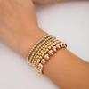 fxmimior Fashion Boho Dainty Beads Bracelets Simple Silver Gold Chain Bracelets Set for Women Adjustable Chunky Flat Cable Chain Beads Punk Bracelets for Women 6Pcs (Gold) view 2
