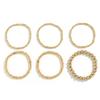 fxmimior Fashion Boho Dainty Beads Bracelets Simple Silver Gold Chain Bracelets Set for Women Adjustable Chunky Flat Cable Chain Beads Punk Bracelets for Women 6Pcs (Gold) view 3